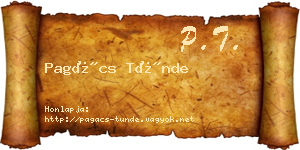 Pagács Tünde névjegykártya
